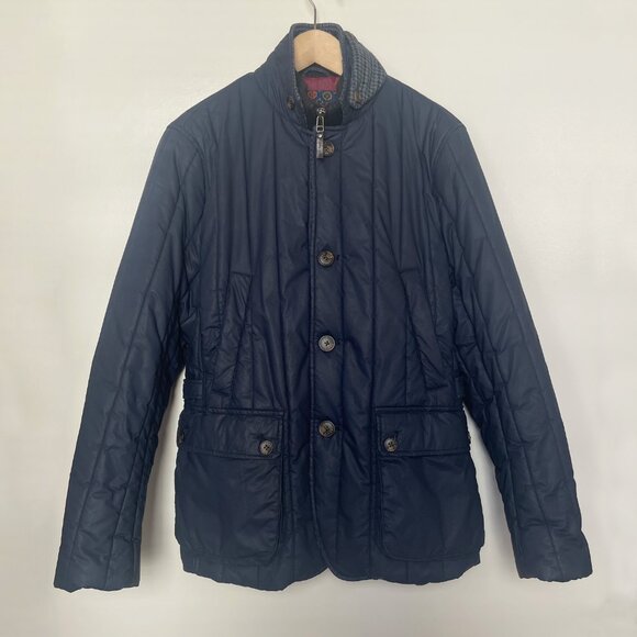 Ted Baker Navy Quilted Jacket Sz 3 M Medium - Picture 7 of 8
